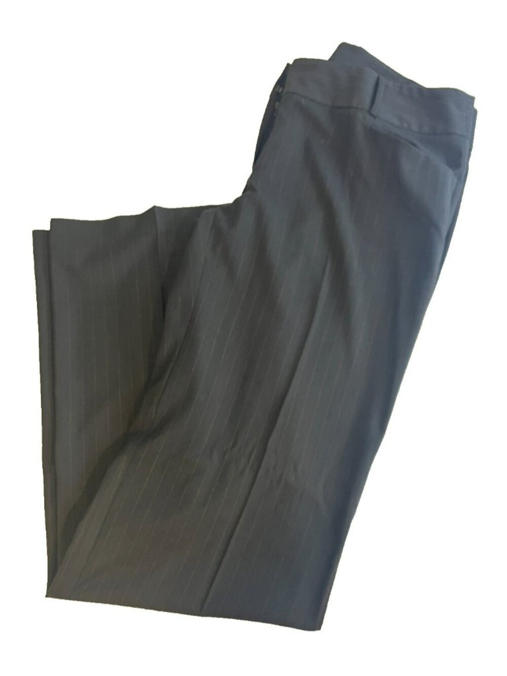 NEVA Women's Black Striped Wide Leg Trouser Work Pants Size 12 READ